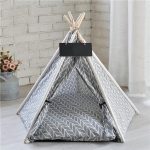 teepee bed for small dogs gray
